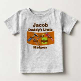 Personlig "Pappor Little Helper" Baby T-Shirt