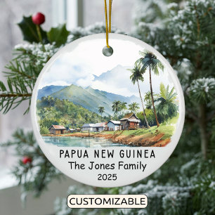 Personlig Papua Nya Guinea Ornament, Oceanien Julgransprydnad Keramik