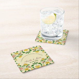 Personlig Par 1:a Bröllop-årsdagen Underlägg Papper Kvadrat