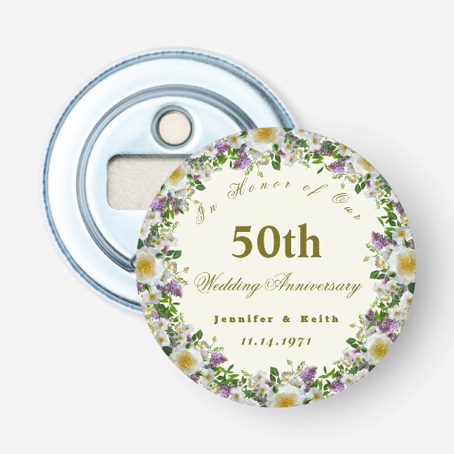 Personlig Par 50-årsdagen Bröllop Flasköppnare (Framsidan)