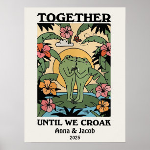 Personlig Par Anpassad Groda Två Grodor på en Stoc Poster