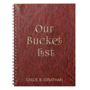 Personlig Par Bucket List Faux Leather Anteckningsbok