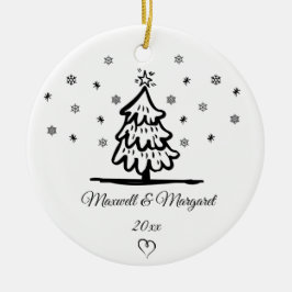 Personlig Par Namn jul för Boykompis Julgransprydnad Keramik
