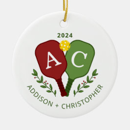 Personlig Par Pickleball-julprydnad Julgransprydnad Keramik