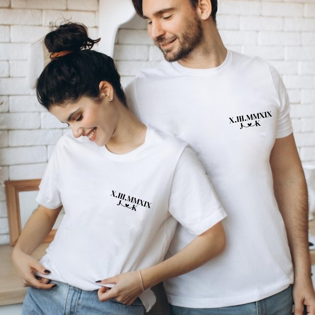 Personlig par romerska siffror t shirt (Skapare uppladdad)