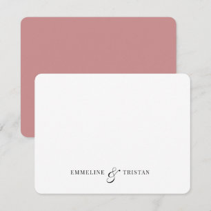 Personlig Par Stationery Deep Ro Rosa Anteckningskort