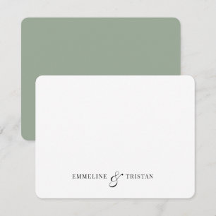 Personlig Par Stationery Sage Grönt Anteckningskort