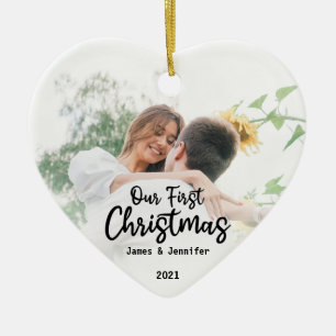 Personlig Par Vår första jul Julgransprydnad Keramik