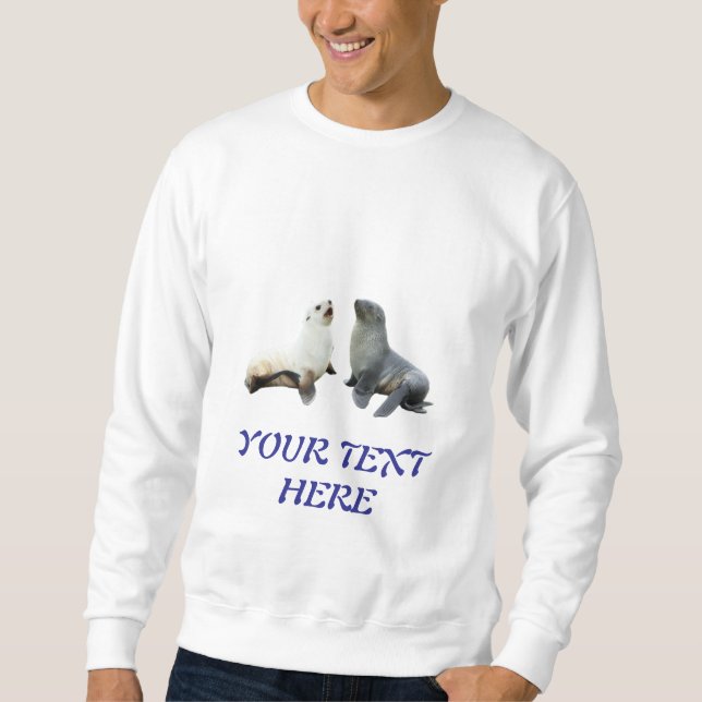 Personlig Parfoto & Text Herr Lång Ärmad Tröja (Framsida)