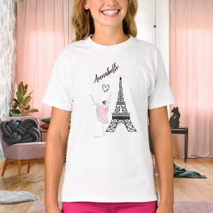 Personlig Paris Ballerina Eiffel Torn Ballet T Shirt