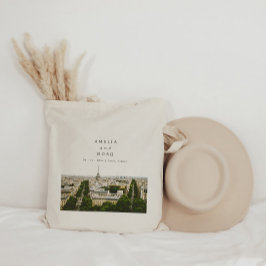 Personlig Paris Bröllop Watercolor Tote Bag Tygkasse