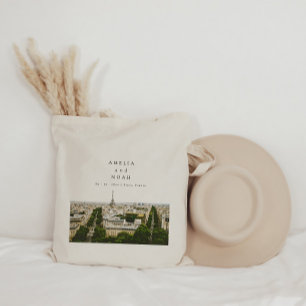 Personlig Paris Bröllop Watercolor Tote Bag Tygkasse