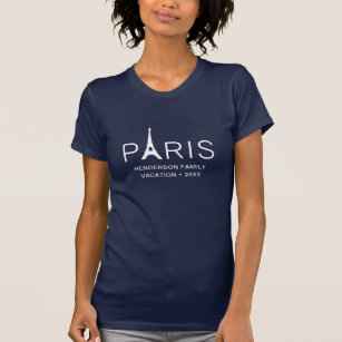 Personlig Paris Eiffel Torn & Anpassningsbar Text T Shirt