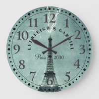 Personlig Paris Eiffel Torn Large Clock