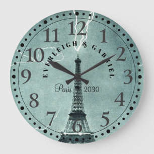 Personlig Paris Eiffel Torn Large Clock Stor Klocka