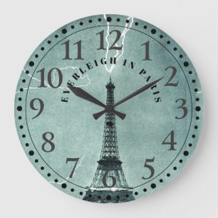 Personlig Paris Eiffel Torn Large Clock Stor Klocka