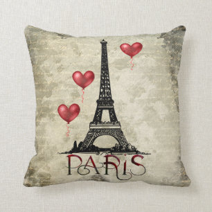Personlig Paris, Eiffel Torn och Red Balloons  Kudde