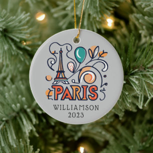 Personlig Paris Frankrike-jul-Helgdag Julgransprydnad Keramik