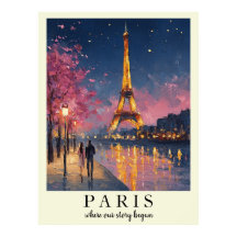 Personlig Paris Natt Väggkonst Poster 