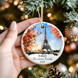 Personlig Paris Ornament, Frankrike Gift Julgransprydnad Keramik