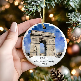 Personlig Paris Ornament, Frankrike Gift Julgransprydnad Keramik
