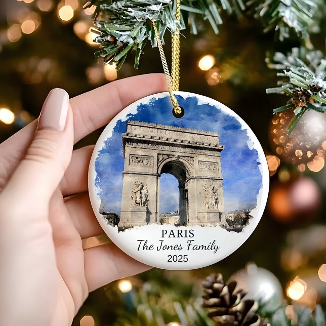 Personlig Paris Ornament, Frankrike Gift Julgransprydnad Keramik (Skapare uppladdad)