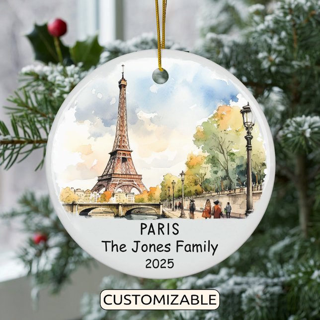 Personlig Paris Ornament, Frankrike Julgransprydnad Keramik (Skapare uppladdad)