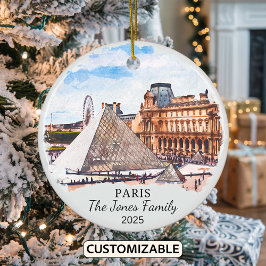 Personlig Paris Ornament, Frankrike, Louvre Julgransprydnad Keramik