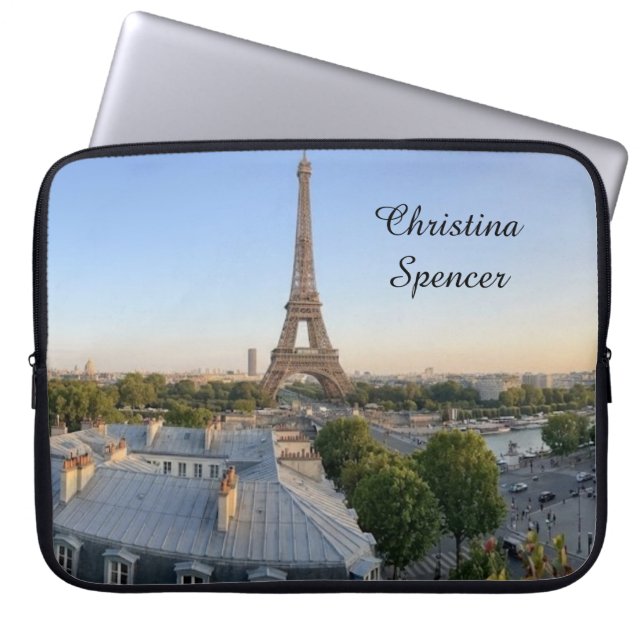 Personlig Paris Stadssilhuett  Laptop Fodral (Framsidan)