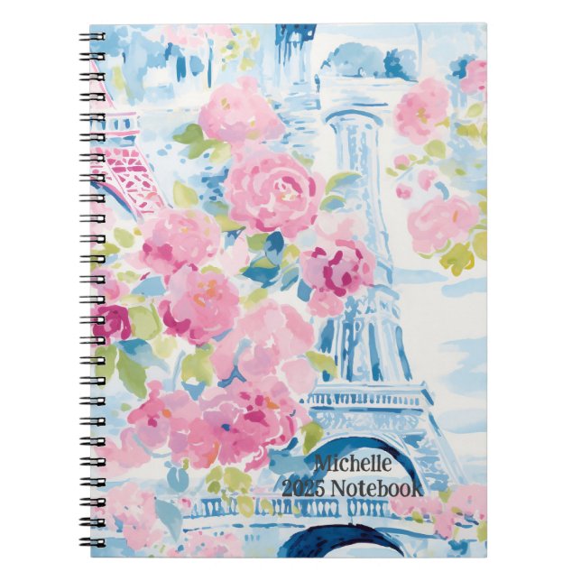 Personlig Parisian Garden Notebook Anteckningsbok (Framsidan)