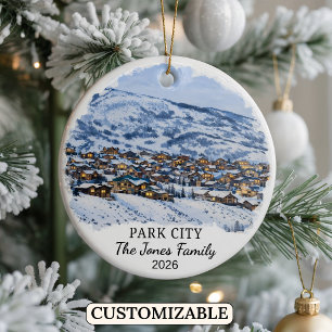 Personlig Park City-ornament, anpassad Utah-kerami Julgransprydnad Keramik