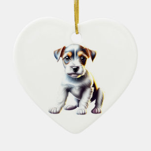 Personlig Parson Russell Terrier Puppy Julgransprydnad Keramik