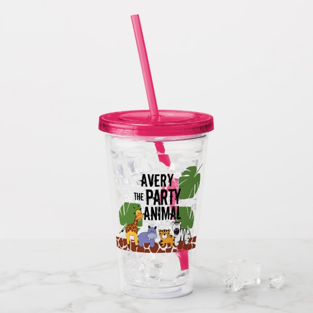 Personlig Party animal Safari Giveaway Take Away Mugg (Framsida Ice)