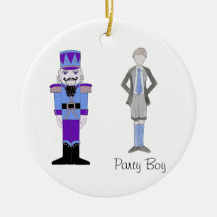 Personlig Party Boy Nutcracker Julgransprydnad Keramik