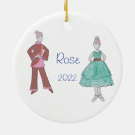 Personlig Party Girl/Chinese Tea Nutcracker Julgransprydnad Keramik