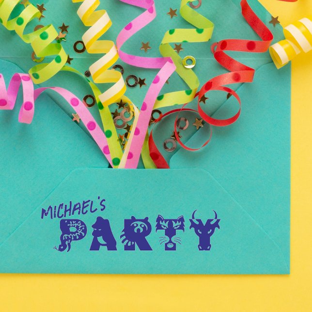 Personlig Party-inbjudan till djur Rubber Frimärke Självfärgande Stämpel (Skapare uppladdad)