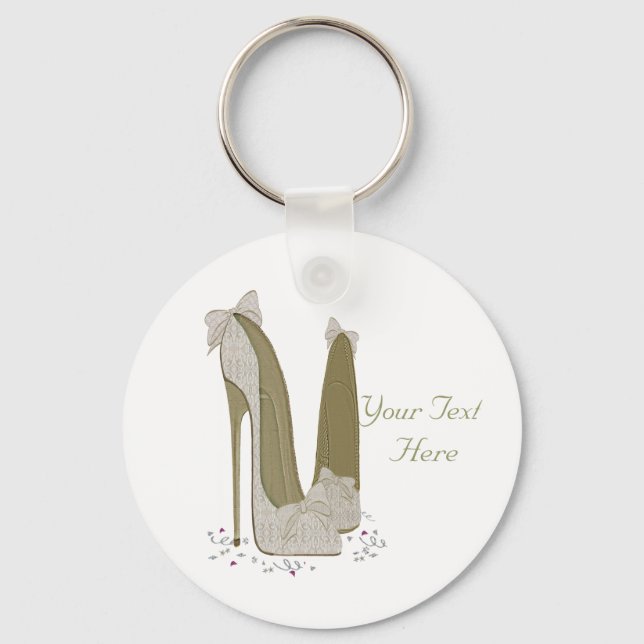 Personlig Party Stiletto Shoe Art Nyckelring (Framsida)