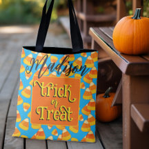 Personlig påse för Halloween-godis i majsform
