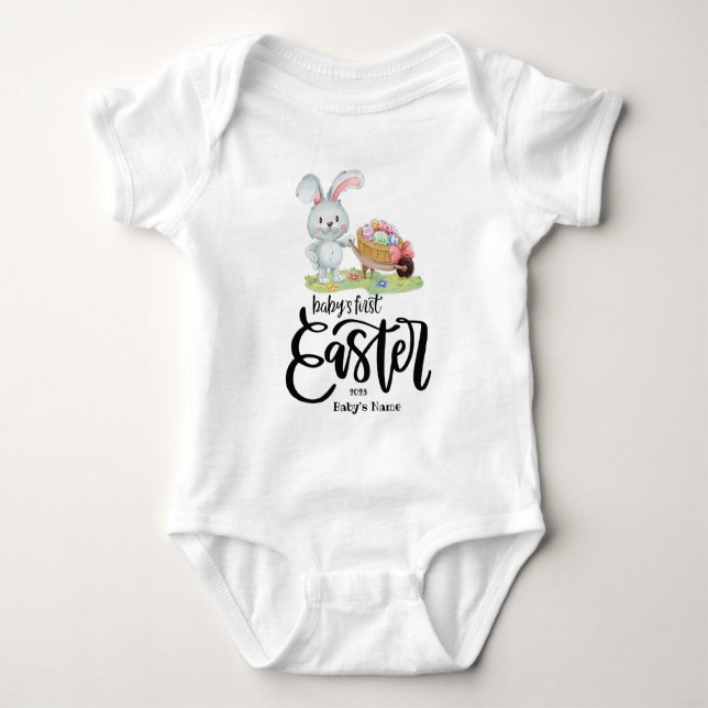 Personlig Påsk Baby Gift - Baby First Påsk T Shirt (Framsida)