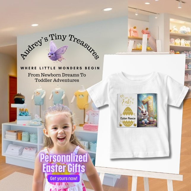 Personlig Påsk Baby T-Shirt (Skapare uppladdad)