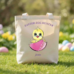 Personlig Påsk Chick Egg Hunt Chick Tygkasse