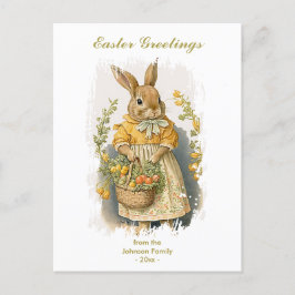 Personlig Påsk Hälsning Cute Vintage Bunny Helg Vykort