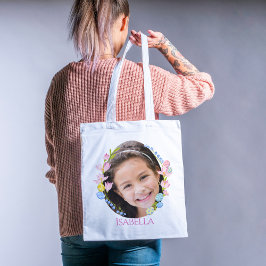Personlig Påskägg Hunt Tote Bag med Photo Tygkasse