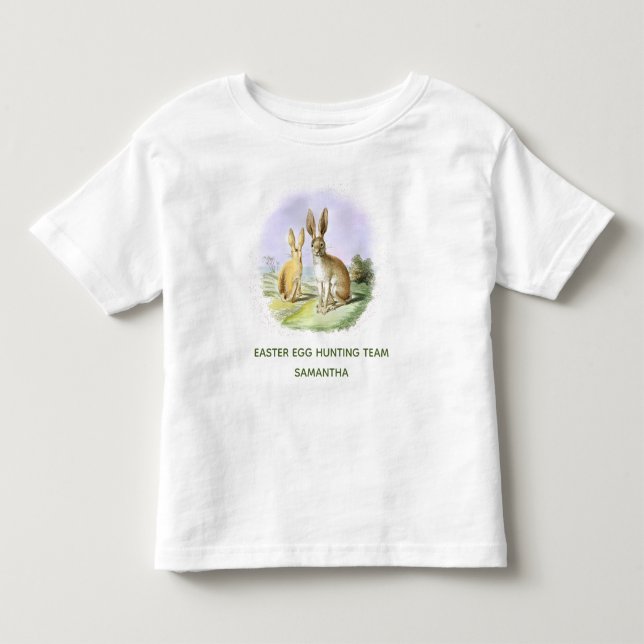 Personlig Påskägg Hunting Team Bunny T Shirt (Framsida)