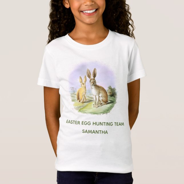 Personlig Påskägg Hunting Team Bunny T Shirt (Framsida)