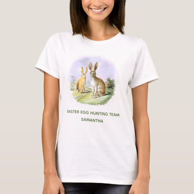 Personlig Påskägg Hunting Team Bunny Women's T Shirt (Framsida)