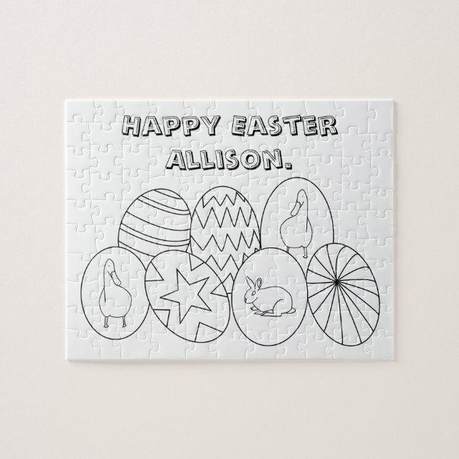 Personlig Påskägg till Färg Puzzles Pussel (Horisontell)
