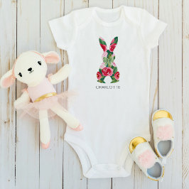Personlig Påskhare Baby Bodykostym för flickor T Shirt