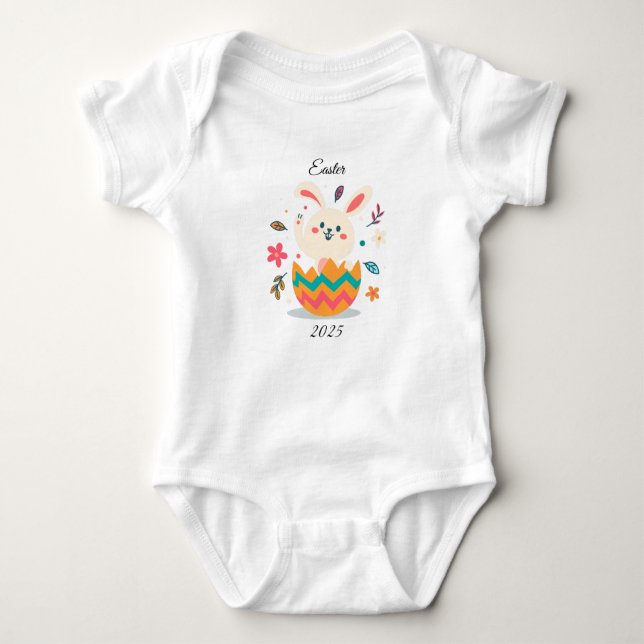 Personlig Påskhare Baby Bodykostym T Shirt (Framsida)