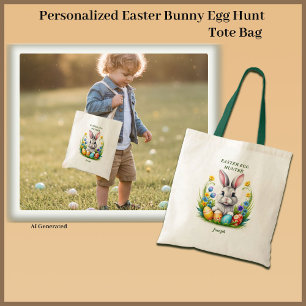 Personlig Påskhare Egg Hunt Tote Bag Tygkasse